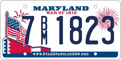 MD license plate 7BM1823