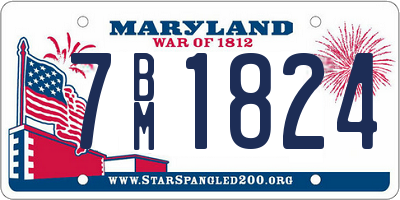 MD license plate 7BM1824