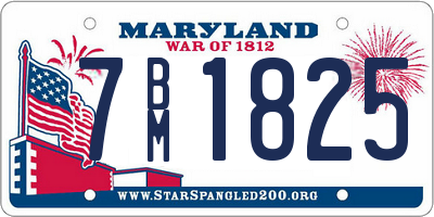 MD license plate 7BM1825