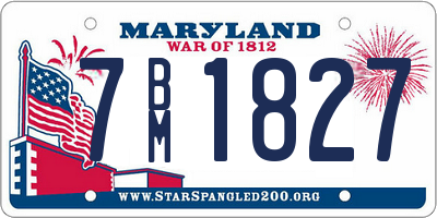 MD license plate 7BM1827