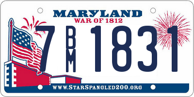 MD license plate 7BM1831