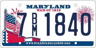 MD license plate 7BM1840