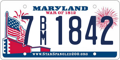 MD license plate 7BM1842