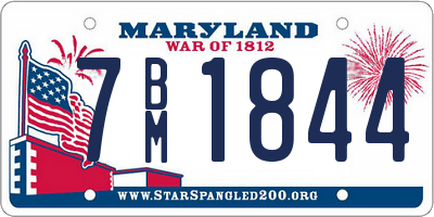 MD license plate 7BM1844