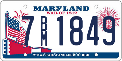 MD license plate 7BM1849