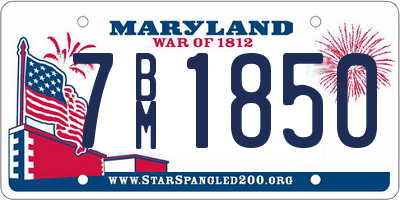 MD license plate 7BM1850