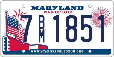 MD license plate 7BM1851