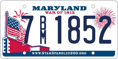 MD license plate 7BM1852