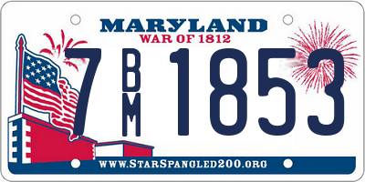 MD license plate 7BM1853