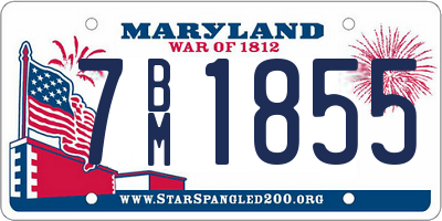 MD license plate 7BM1855