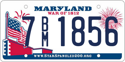 MD license plate 7BM1856