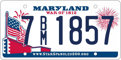 MD license plate 7BM1857