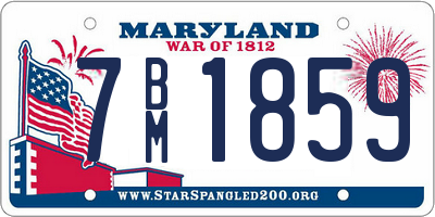 MD license plate 7BM1859