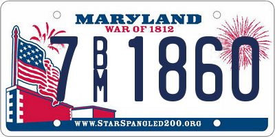 MD license plate 7BM1860