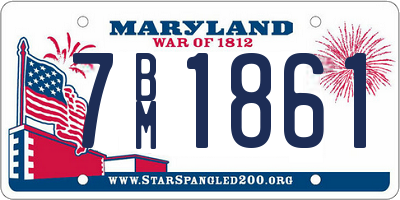 MD license plate 7BM1861