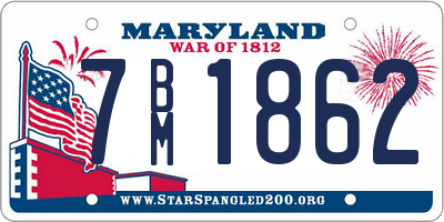 MD license plate 7BM1862