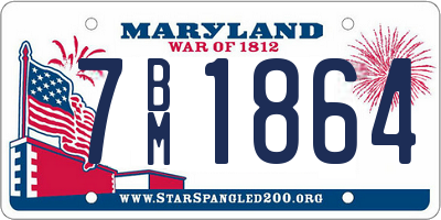 MD license plate 7BM1864