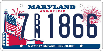 MD license plate 7BM1866