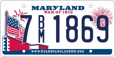 MD license plate 7BM1869