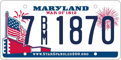 MD license plate 7BM1870