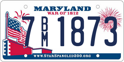 MD license plate 7BM1873