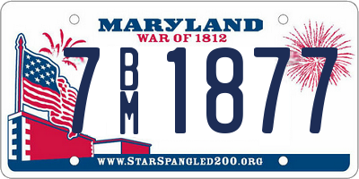 MD license plate 7BM1877