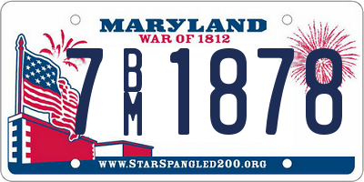 MD license plate 7BM1878