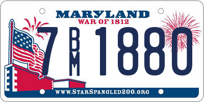 MD license plate 7BM1880