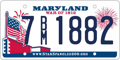 MD license plate 7BM1882