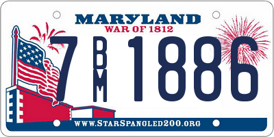 MD license plate 7BM1886