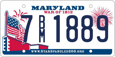 MD license plate 7BM1889