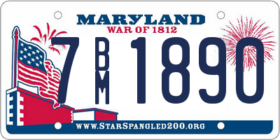 MD license plate 7BM1890