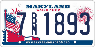 MD license plate 7BM1893