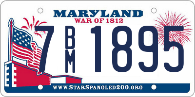 MD license plate 7BM1895