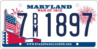 MD license plate 7BM1897