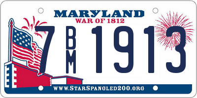 MD license plate 7BM1913