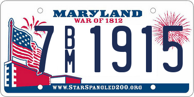MD license plate 7BM1915