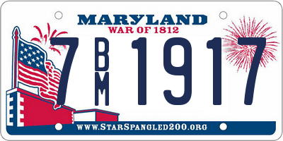 MD license plate 7BM1917