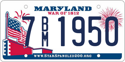 MD license plate 7BM1950