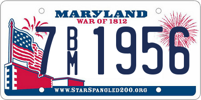 MD license plate 7BM1956