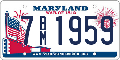 MD license plate 7BM1959
