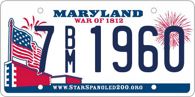 MD license plate 7BM1960