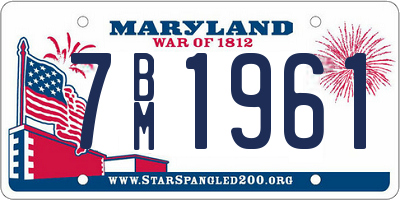 MD license plate 7BM1961