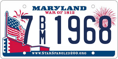 MD license plate 7BM1968