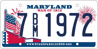 MD license plate 7BM1972