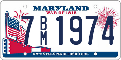 MD license plate 7BM1974