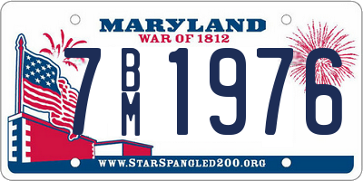MD license plate 7BM1976
