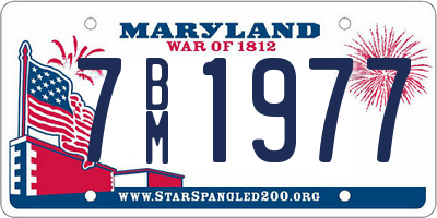 MD license plate 7BM1977