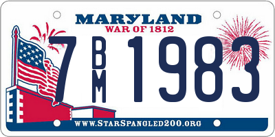 MD license plate 7BM1983