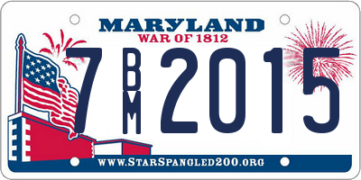 MD license plate 7BM2015